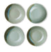 4 stoneware curry bowls in ray green hues
