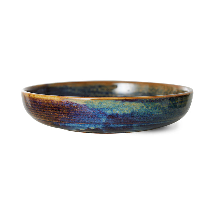 porcelain rustic blue deep plate