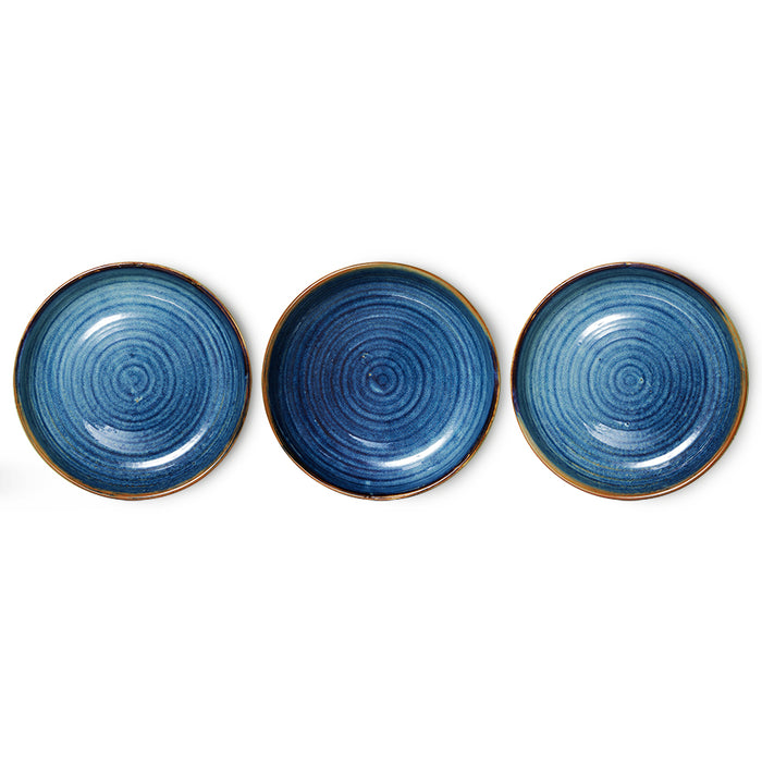 variations in finish porcelain rustic blue deep plate