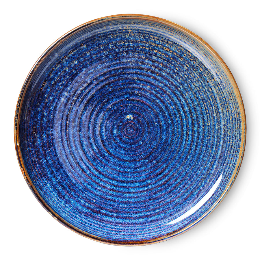 rustic blue dinner plate