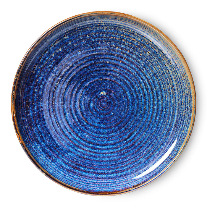 rustic blue dinner plate