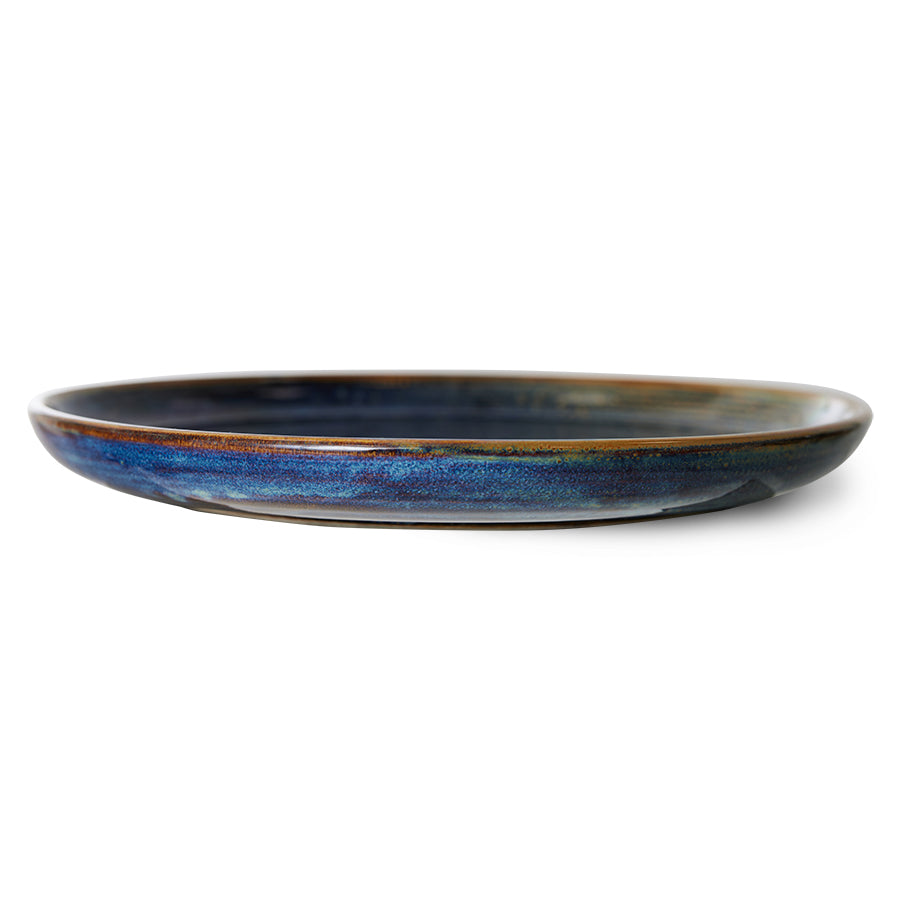 rustic blue dinner plate