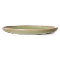 moss green glazed dinner plate