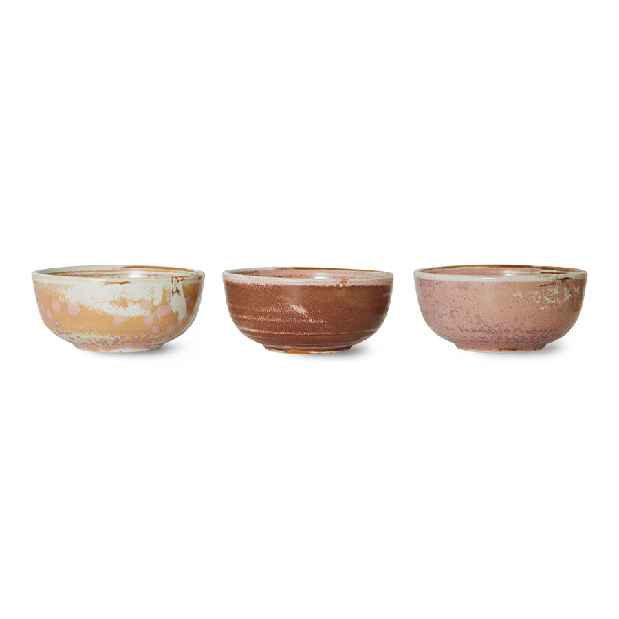 rustic pink bowls