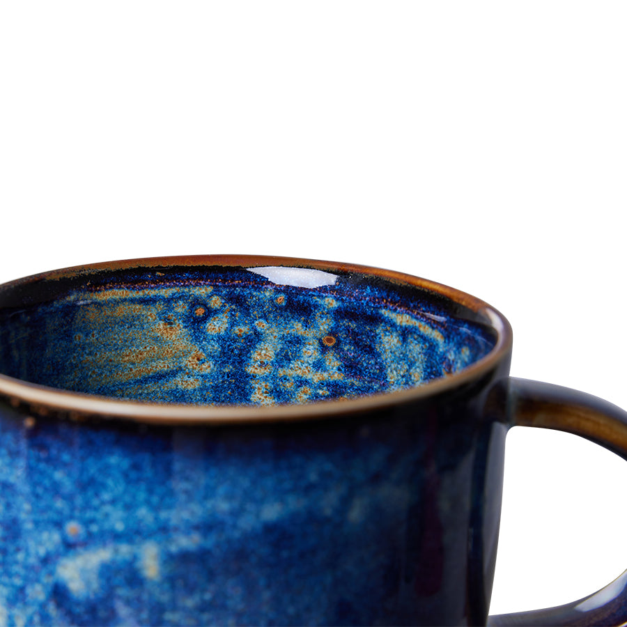 rustic blue large mug with ear