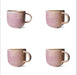 4 rustic pink mugs with ear