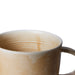 detail of cream and brown rustic coffee mug with ear