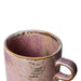 detail of cup from rustic pink cup with ear and saucer