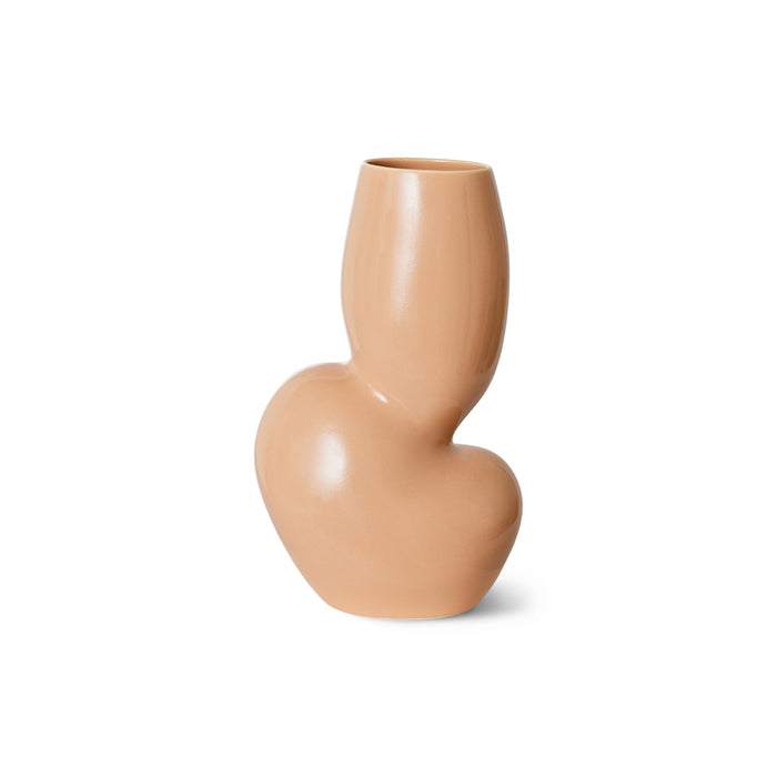 organic shaped flower vase in cream coral