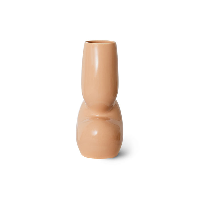 organic shaped flower vase in cream coral