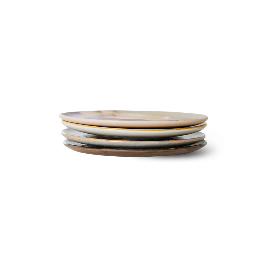 stack of 4 stoneware saucers
