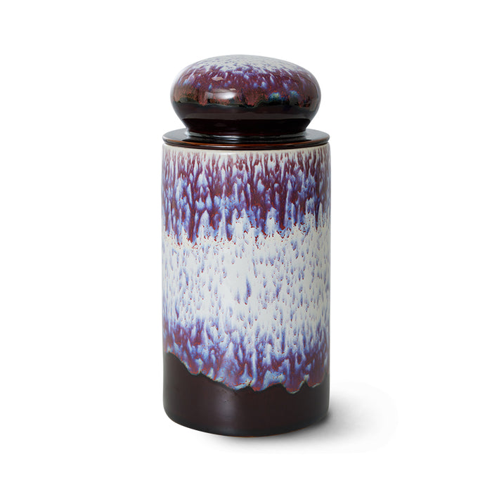 purple and brown retro style storage jar