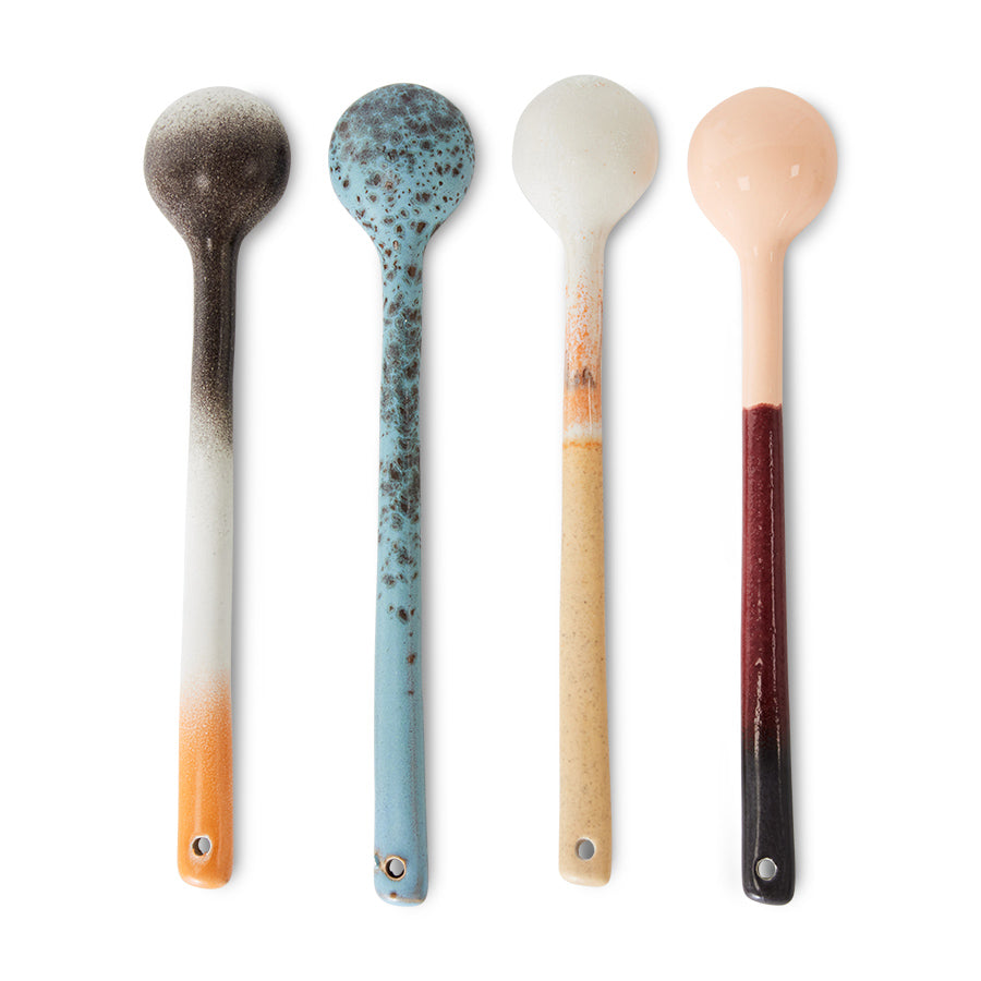ceramic spoons with colorful reactive glaze finish