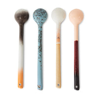 ceramic spoons with colorful reactive glaze finish