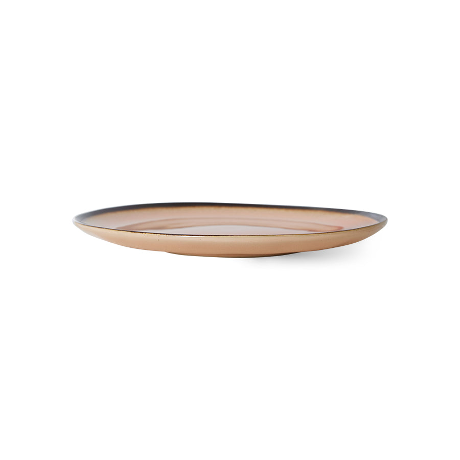 stoneware dessert plate peach pink color variations