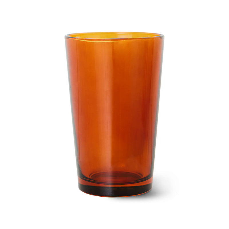 orange mud brown tall glass tumbler