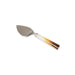 cheese knife with brown hues handle