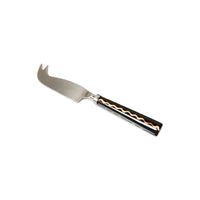 cheese knife with brown hues handle