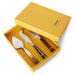set of 3 cheese knives with brown hues handles in gift box