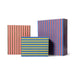 set of 3 striped wooden storage boxes in different sizes