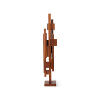 teak wooden skyline sculpture