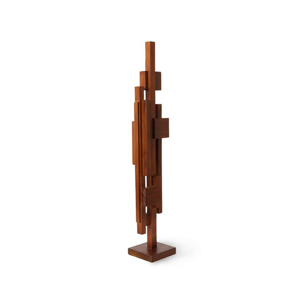 teak wooden skyline sculpture