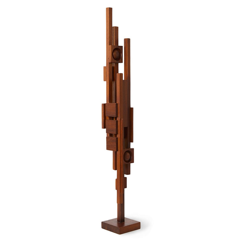 teak wooden skyline sculpture