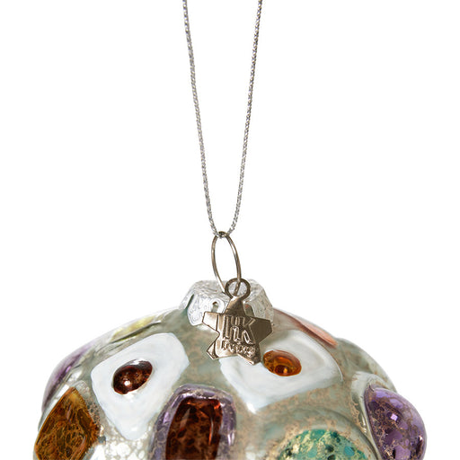 Christmas ornament with stones and flower and antique silver