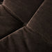 detail of brown velvet free standing element lounge chair
