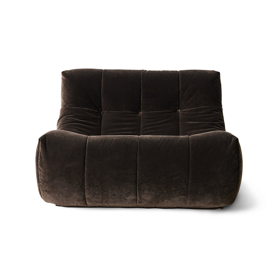 brown velvet free standing element lounge chair