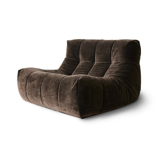 brown velvet free standing element lounge chair