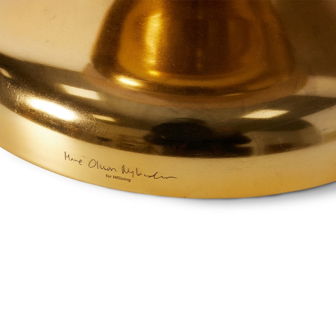 detail of brass base with inscription