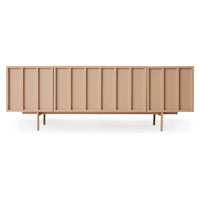 blush pink colored entertainment center sideboard