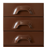 detail of chest of 6 drawers chocolate brown