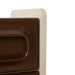 detail of retro look nightstand cream with brown drawers