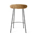 black iron and natural wicker counter stool