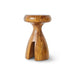 wooden stool with high gloss shellack finish in light brown
