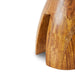 detail of wooden stool with high gloss shellack finish in light brown