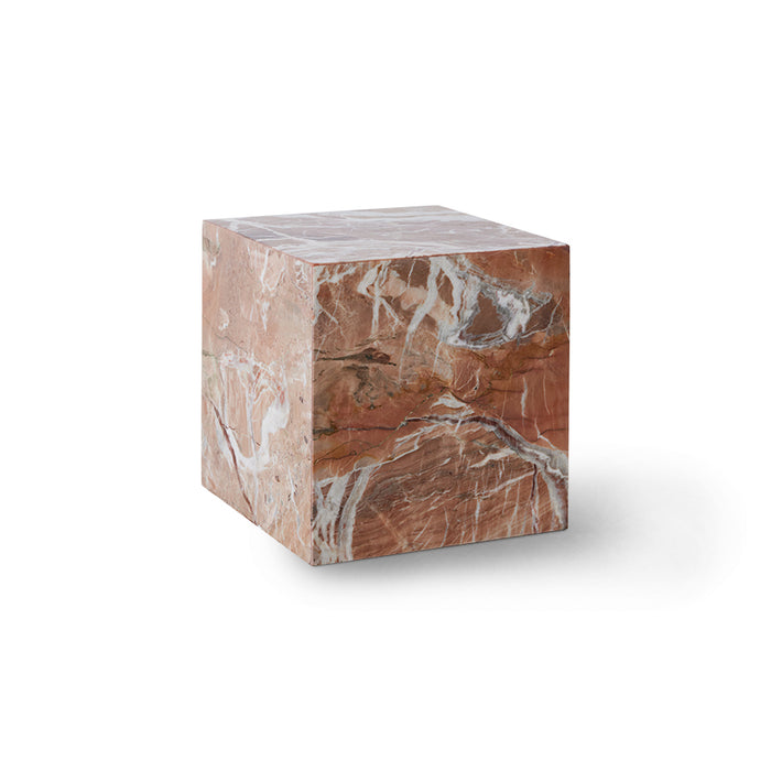 red brown marble table block