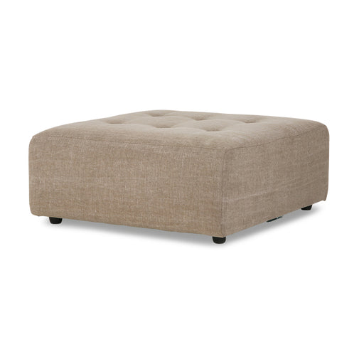 taupe colored linen blend large ottoman