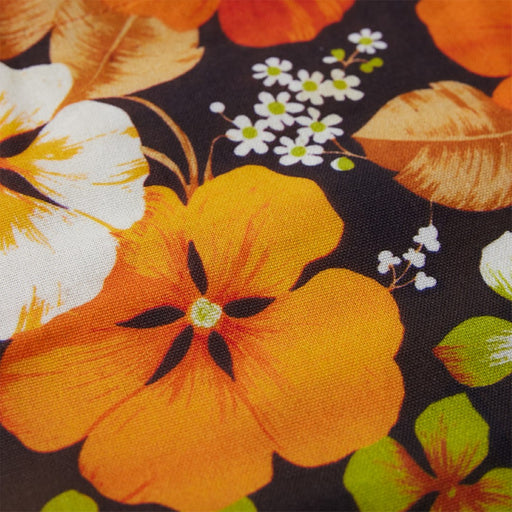 detail of cotton shopping tote with retro flower print