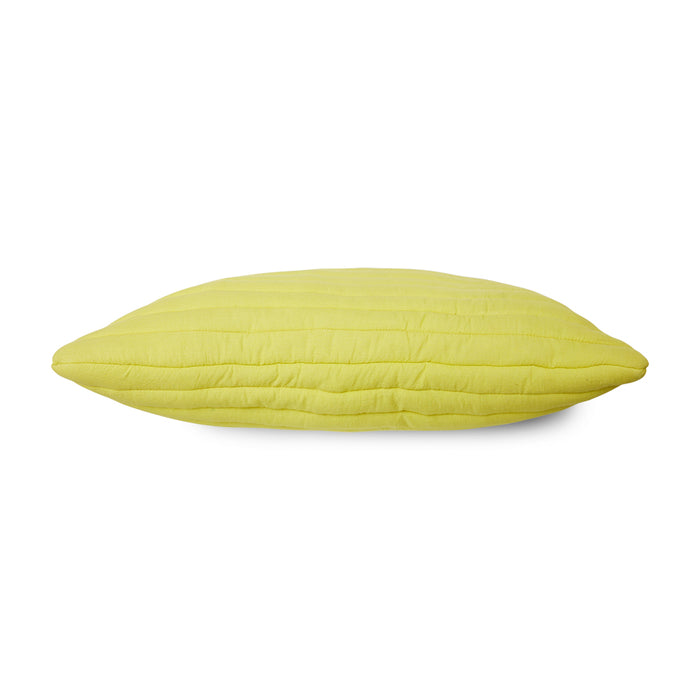 quilted throw pillow bright yellow