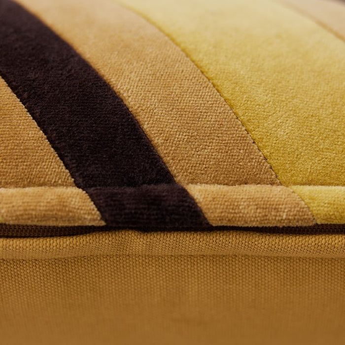 detail caramel toned velvet lumbar pillow