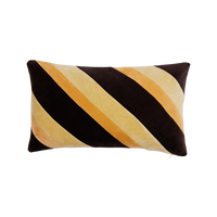 yellow orange and black velvet lumbar pillow