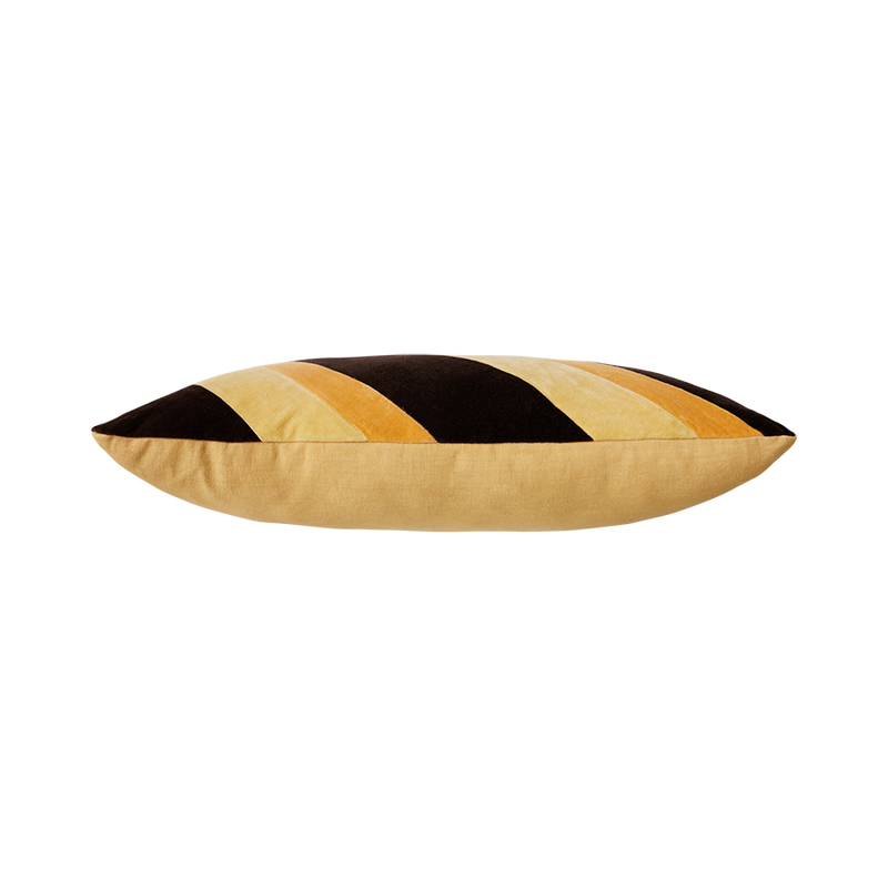 yellow orange and black velvet lumbar pillow