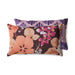 double sided lumbar pillow with retro print in purple peach and brown