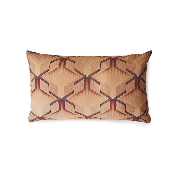 retro style lumbar pillow with abstract print