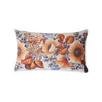 retro style lumbar pillow with floral print