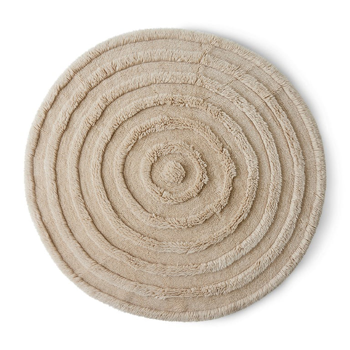 round area rug cream color high low piles