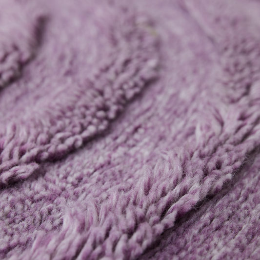 detail round high and low pile tufted lilac rug